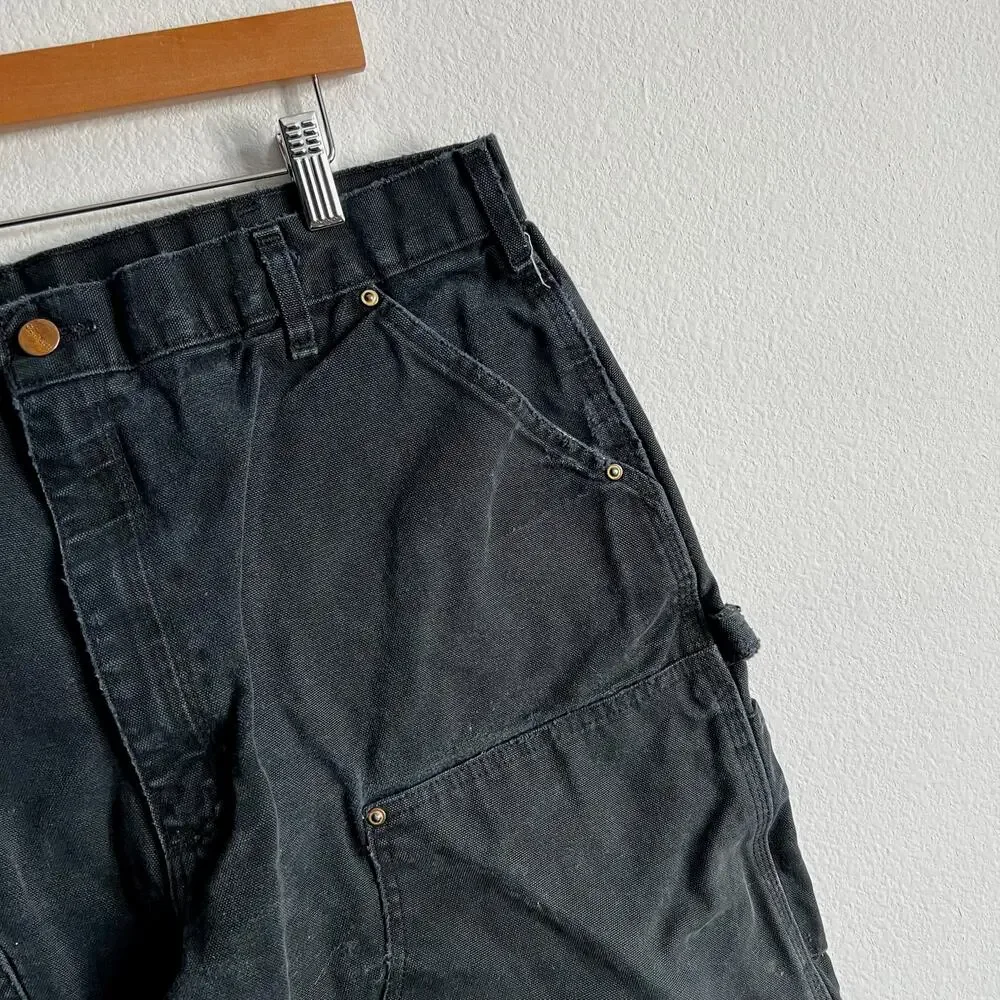 Carhartt faded black double knee work wear carpenter shorts
